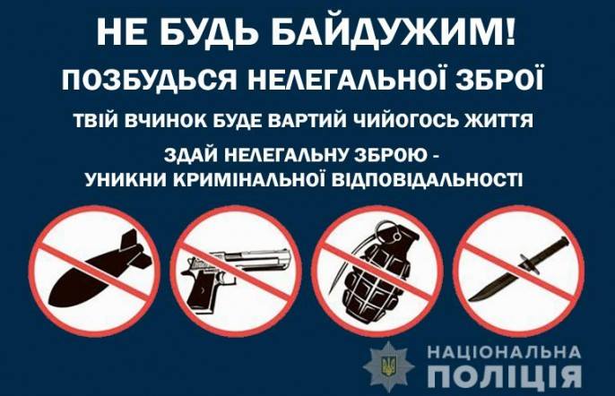 Поліцейські закликають мешканців Львівщини здавати зброю та боєприпаси